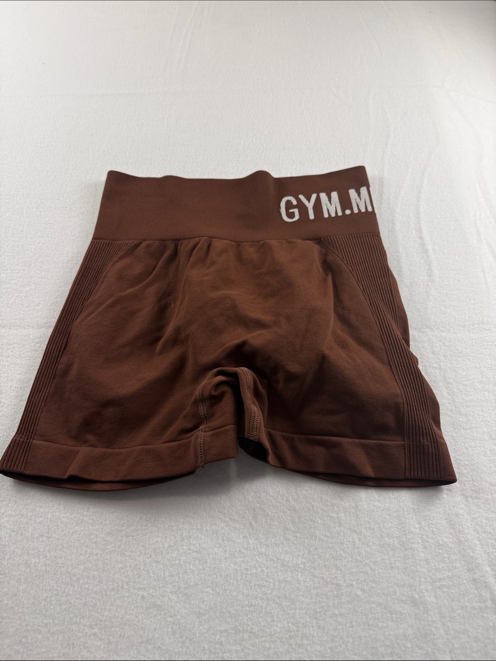 GYM.M Brown High-Waist Seamless Workout Shorts